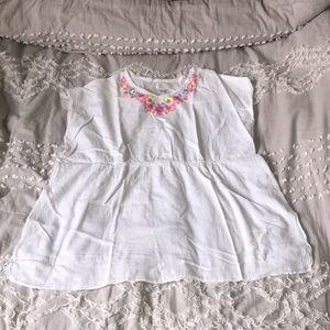 White coverup dress with flower embroidery